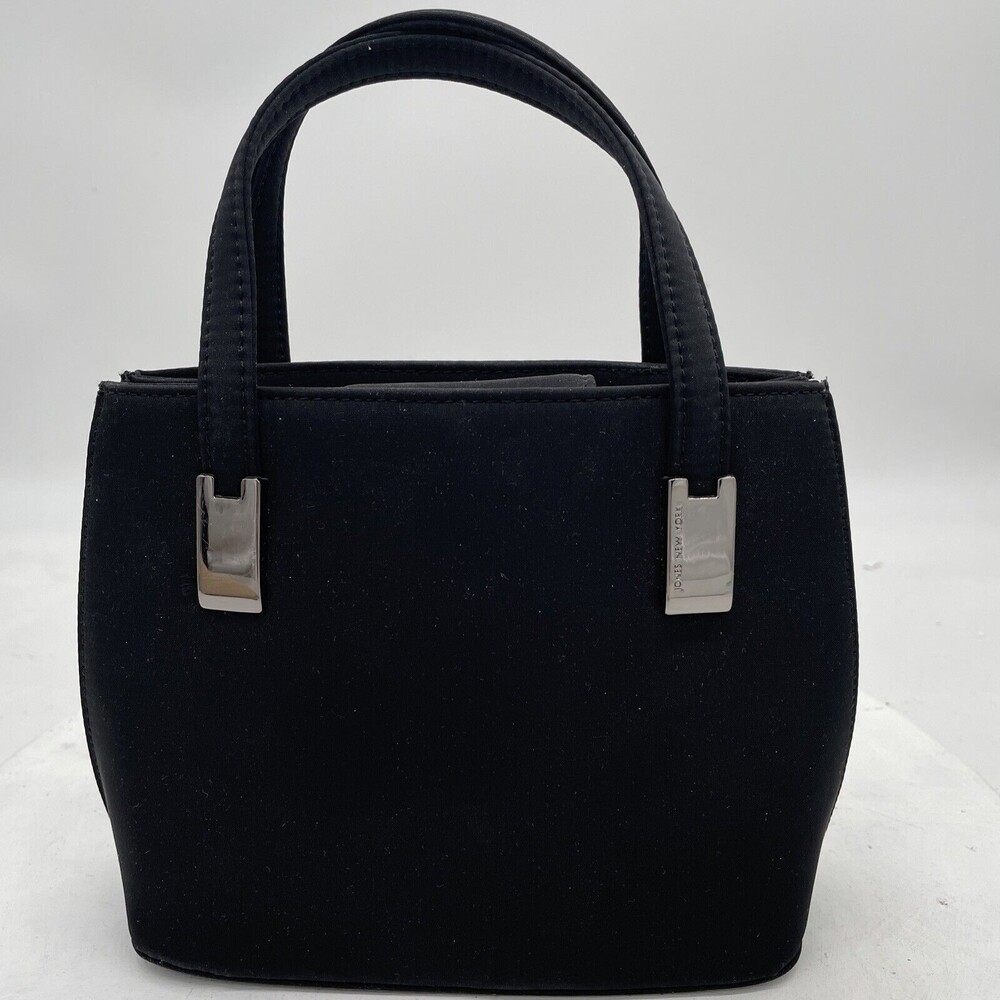 Jones New York Bag Top Handle Chic Black Nylon Fabric Small purse Evening Bag